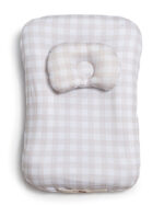 Nido ergonómico para bebé vichy beige con almohadita y manija-000