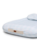 Nido ergonómico para bebé vichy celeste con almohadita y manija-001