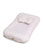 Nido ergonómico para bebé vichy rosa con almohadita y manija-002